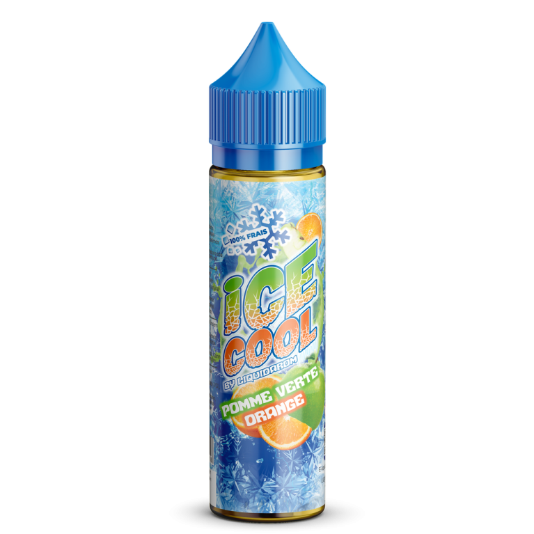 E-liquide Pomme verte Orange de la gamme Ice cool chez Klopina