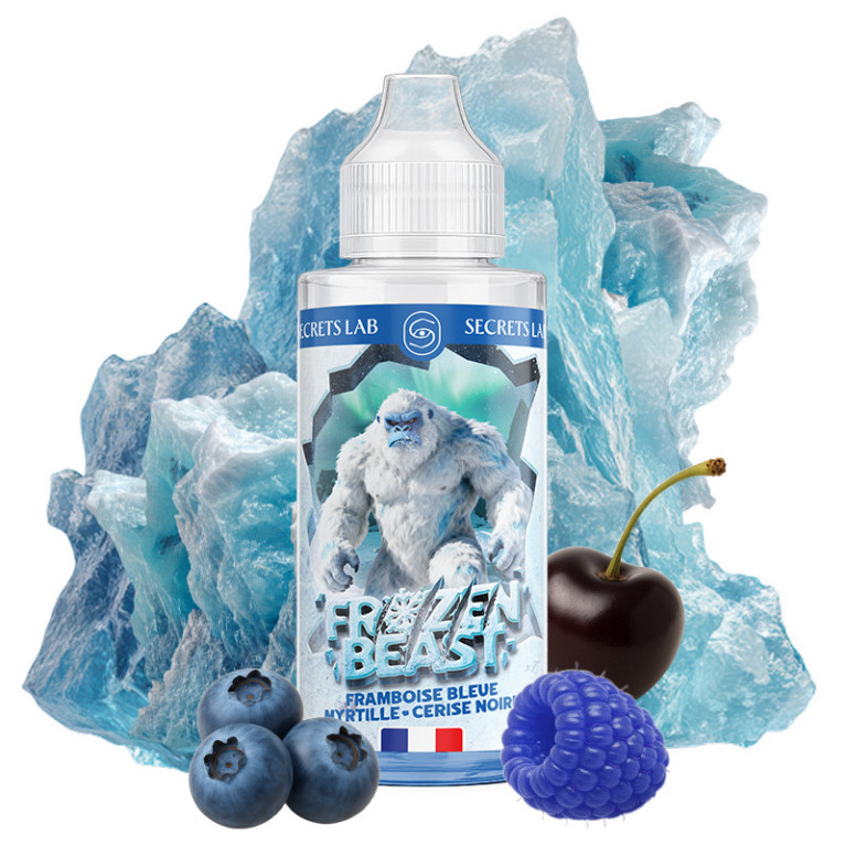 E-liquide Framboise bleue Myrtille Cerise noire 50ml de la marque Secret's LAb
