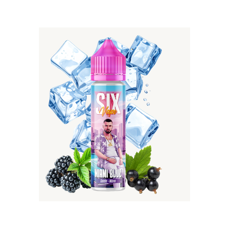 E-liquide Miami Blue 50ml de la gamme SIX Vape chez Klopina