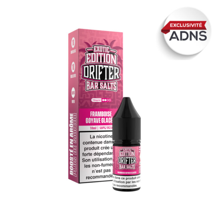 E-Liquide Framboise Goyave Glacées 10ml de la marque Drifter Exotic Edition