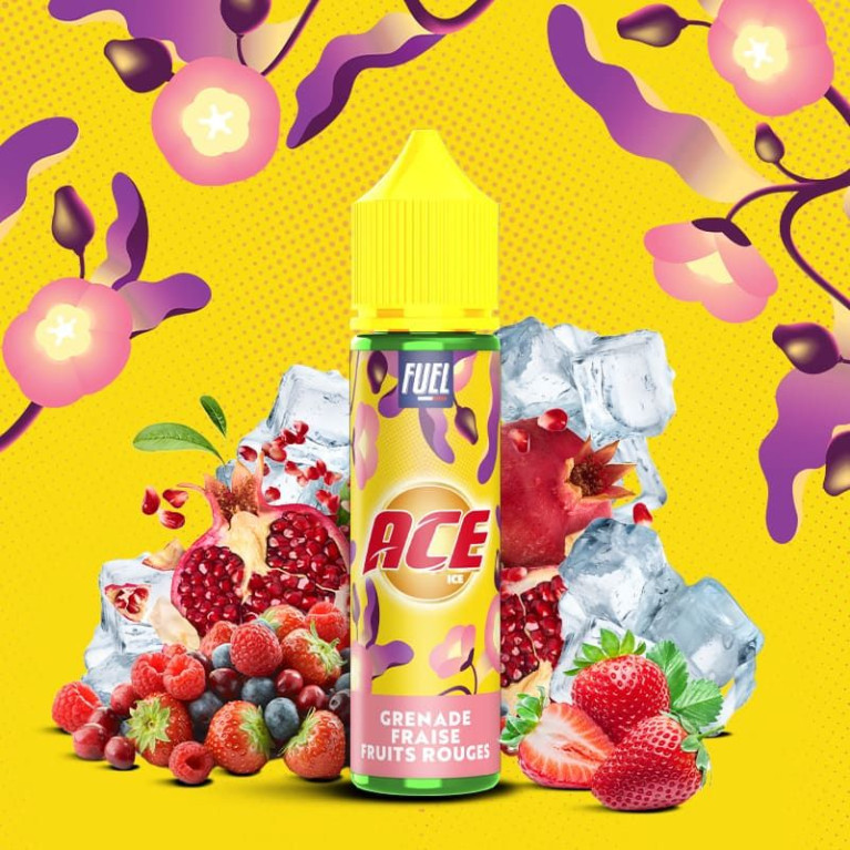 E-liquide Grenade Fraise Fruits Rouges 50ml de la gamme ACE
