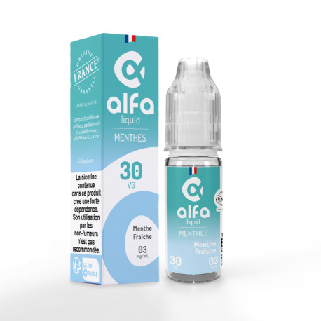 E-liquide Menthe Fraîche de la marque Alfaliquid