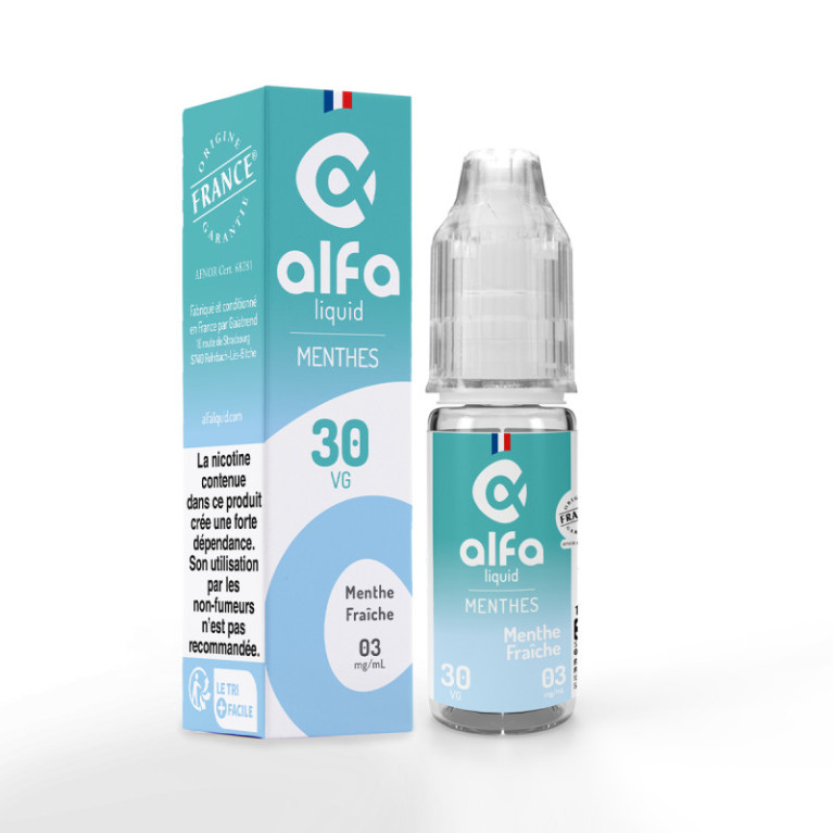 E-liquide Menthe Fraîche de la marque Alfaliquid chez Klopina
